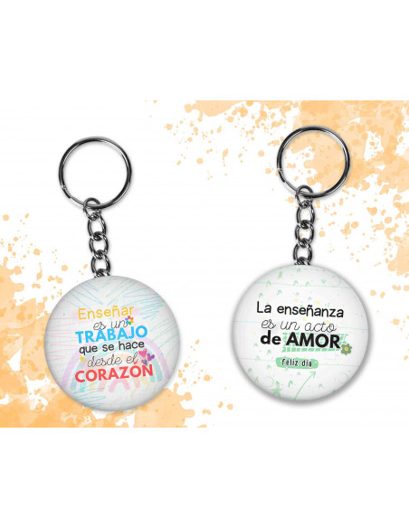 Llaveros Redondos día del Maestro